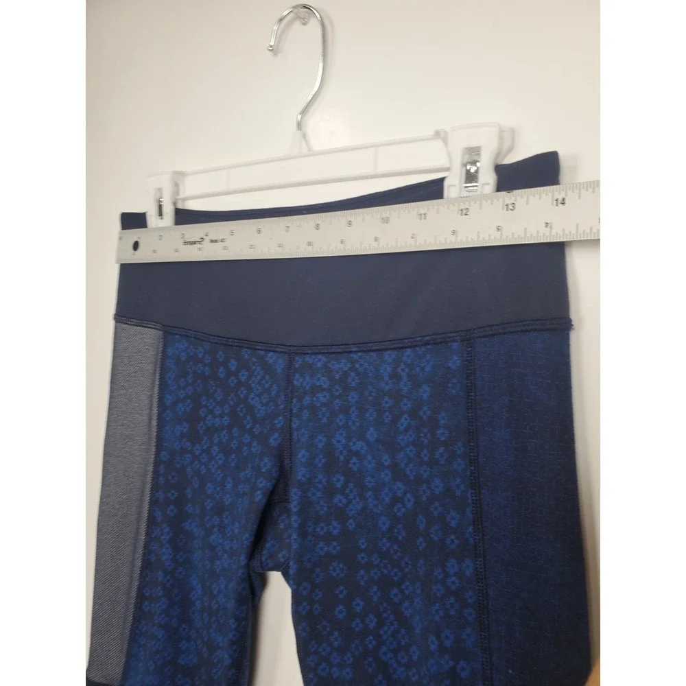 Lululemon Wunder Under Full-On Luon Pants (Sashiko), Women's Size 8, Navy Blue S